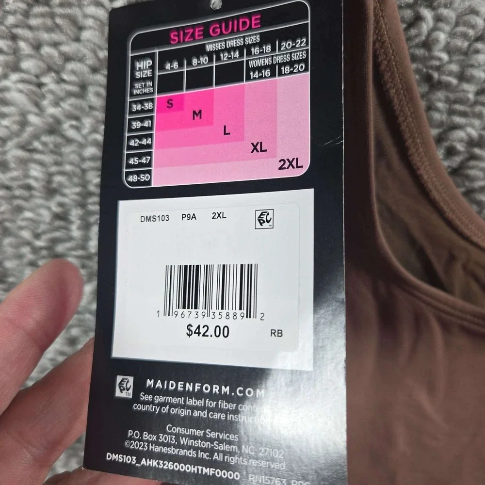 Maidenform Seamless Smoothing Bodysuit Brown Shapewear Womens 2X